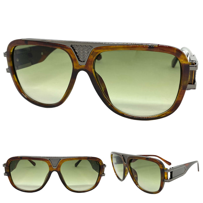 Oversized Vintage Retro Hardcore Hip Hop Rapper Pimp Style SUNGLASSES Large Thick Brown Frame 3014