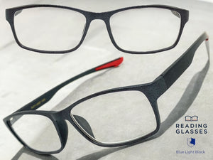 Sleek Contemporary Modern Sporty Style READING GLASSES READERS Gray Frame Lens Strength +1.50