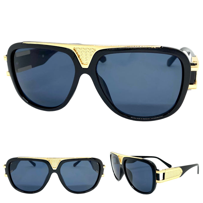 Oversized Vintage Retro Hardcore Hip Hop Rapper Pimp Style SUNGLASSES Large Thick Black Frame 3014
