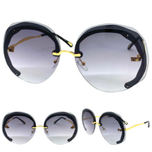 Exaggerated Classic Vintage Retro Style SUNGLASSES Round Light Gray Lens 2272