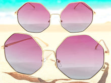Oversized Exaggerated Vintage Retro Style SUNGLASSES Large Rose Gold Octagon Frame 4150