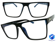 Classy Contemporary Modern Style Clear Lens Blue Light Block Computer EYEGLASSES Black Frame 35004