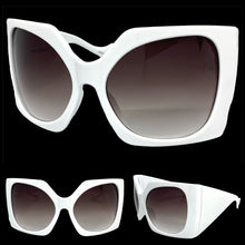 Oversized Exaggerated Vintage Retro Style SUNGLASSES Huge Thick White Frame 80571