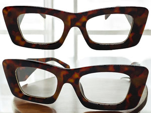Exaggerated Vintage Retro Style Clear Lens EYEGLASSES Thick Tortoise Frame 81260