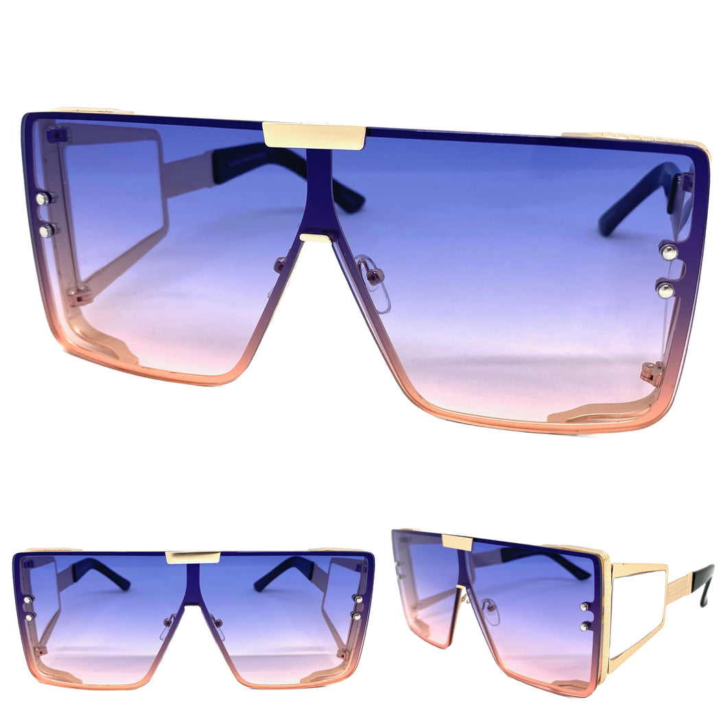 Oversized Luxury Retro Hip Hop Style SUNGLASSES Large Rose Gold Frame 5026