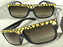 Classic Vintage Retro Hip Hop Rapper Pimp Style SUNGLASSES Thick Black Snakeskin Frame 1221