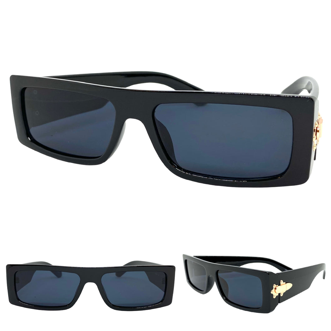 Classic Luxury Retro Hip Hop Style SUNGLASSES Black Frame Dark Lens 30421