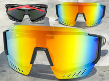Oversized Retro Sporty Wrap Around Style SUNGLASSES Large Black Frame B0277