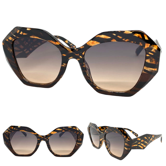 Exaggerated Vintage Retro Style SUNGLASSES Funky Exotic Frame E1683