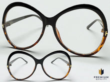 Oversized Vintage Retro Style Clear Lens EYEGLASSES Large Round Black Frame E2085