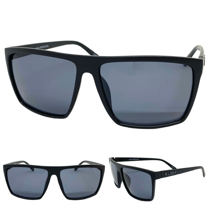 Classic Biker Gangster Hardcore KUSH SUNGLASSES Square Black Frame 6476