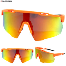 Oversized Retro Sporty Wrap Around Style SUNGLASSES Large Gold POLARIZED Lens XSP0007