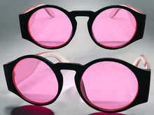 Classic Vintage Retro Style SUNGLASSES Round Thick Black Frame E1370