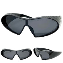 Oversized Exaggerated Modern Retro Futuristic Style SUNGLASSES Large Black Frame 1308