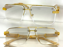 Men's Classy Elegant Luxury Designer Hip Hop Style SUNGLASSES Gold & Marble Frame 7537