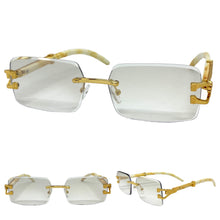 Classy Elegant Sophisticated Luxury Hip Hop Style SUNGLASSES Rimless Gold Frame 5210