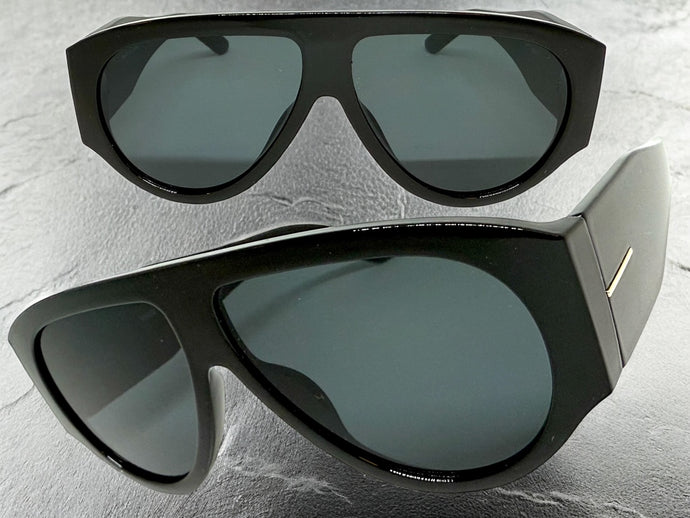 Oversized Classic Vintage Retro Style SUNGLASSES Large Super Thick Black Frame Dark Lens 15013