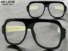 Oversized Classic Vintage Retro Style X-Large Black Lensless Eye Glasses- Frame Only NO Lens 541095