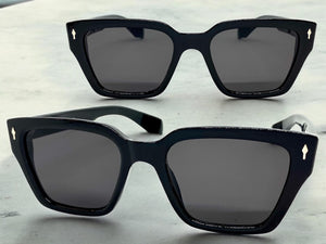 Classic Vintage Retro Style SUNGLASSES Square Black Frame 5011