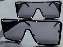 Oversized Contemporary Modern Retro Shield Style SUNGLASSES Large Flat Dark Lens 96312