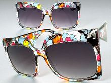 Oversized Exaggerated Vintage Retro Style SUNGLASSES X-Large Square Floral Frame 49308