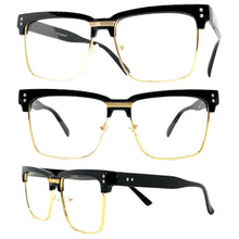 Classy Elegant Sophisticated Luxury Style Clear Lens EYEGLASSES Black & Gold Frame 6462