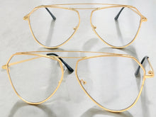 Classic Vintage Retro Aviator Style Clear Lens EYEGLASSES Matte Gold Frame AB255