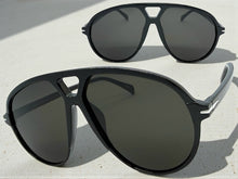 Oversized Vintage Retro Style SUNGLASSES Large Black Frame - Dark Lens 81022