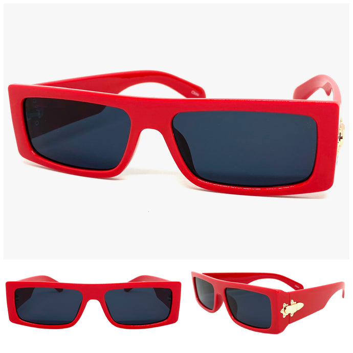 Classic Luxury Retro Hip Hop Style SUNGLASSES Red Frame Dark Lens 30421