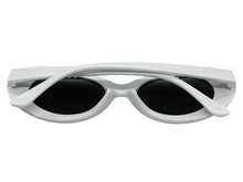 Classic Funky Vintage Retro Style SUNGLASSES Oval White Frame - Dark Lens 1810