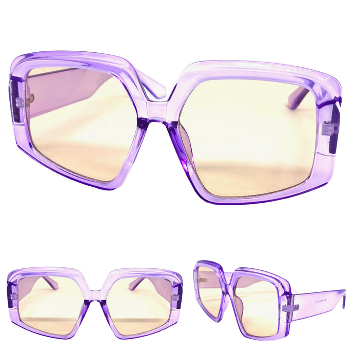 Oversized Vintage Retro Style SUNGLASSES Large Gold Frame 1113