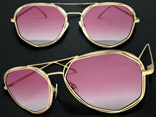 Oversized Exaggerated Vintage Retro Style SUNGLASSES Large Rose Gold Frame 4201