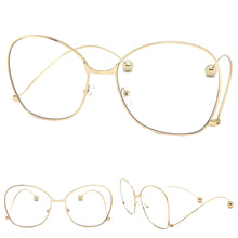 Exaggerated Vintage Retro Style Clear Lens EYEGLASSES Gold Metal Frame AB269