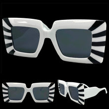 Exaggerated Vintage Retro Style SUNGLASSES Thick Square White Frame 80590