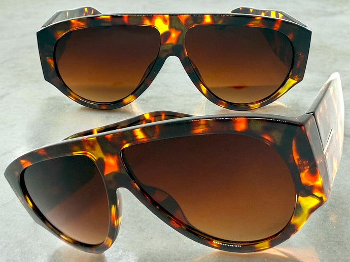 Oversized Classic Vintage Retro Style SUNGLASSES Large Super Thick Tortoise Frame 15013