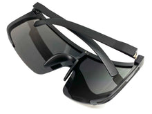 Oversized Shield Style Sunglasses- Large Black Frame