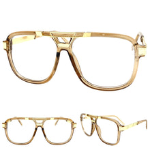 Classic Vintage Retro Hip Hop Rapper Style Clear Lens EYEGLASSES Nude & Gold Frame 8529