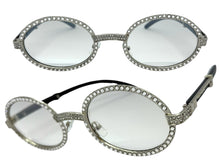 Classy Elegant Luxury Modern Hip Hop Style Bling SUNGLASSES Large Oval Silver & Faux Wooden Frame E065