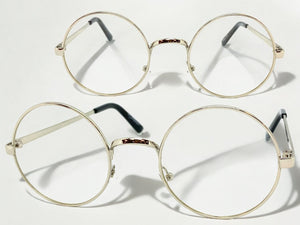 Classic Vintage Retro Style Clear Lens EYEGLASSES Round Silver Frame 6569