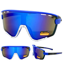 Oversized Retro Sporty Wrap Around Style SUNGLASSES Large Black & White Frame 3694