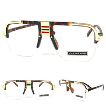 Men's Classic Vintage Retro Hip Hop Style Clear Lens EYEGLASSES Tortoise & Gold Frame 2719