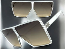 Oversized Modern Retro Shield Style SUNGLASSES Large Transparent Frame 7319