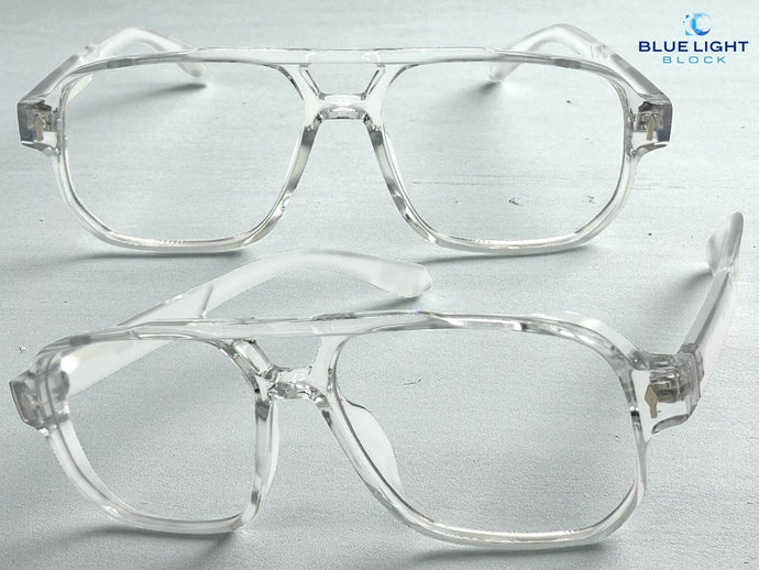 Classic Vintage Retro Style Clear Lens Blue Light Block Computer EYEGLASSES Transparent Frame 55013