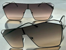 Oversized Sleek Modern Retro Shield Style SUNGLASSES Large Black Frame 4577