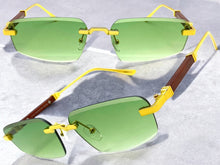 Classy Elegant Luxury Modern Style SUNGLASSES Rimless Gold Frame 5335
