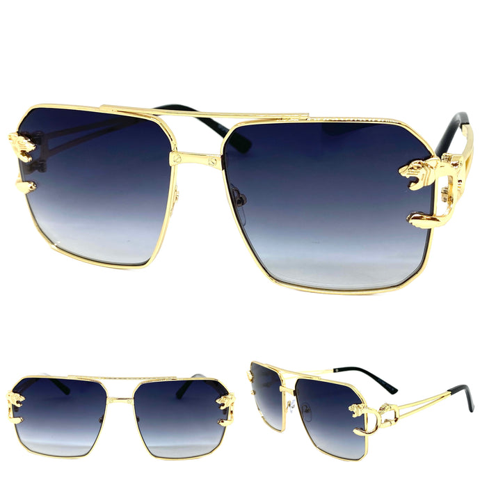 Classic Vintage Retro Luxury Aviator Style SUNGLASSES Gold Metal Frame 27697