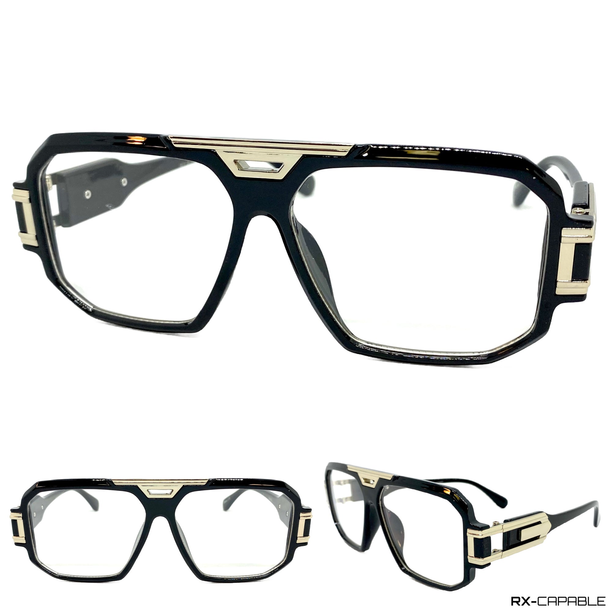 Classic Vintage Retro Hip Hop Rapper Style Clear Lens EYEGLASSES Black ...