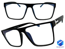 Classy Contemporary Modern Style Clear Lens Blue Light Block Computer EYEGLASSES Black Frame 35004
