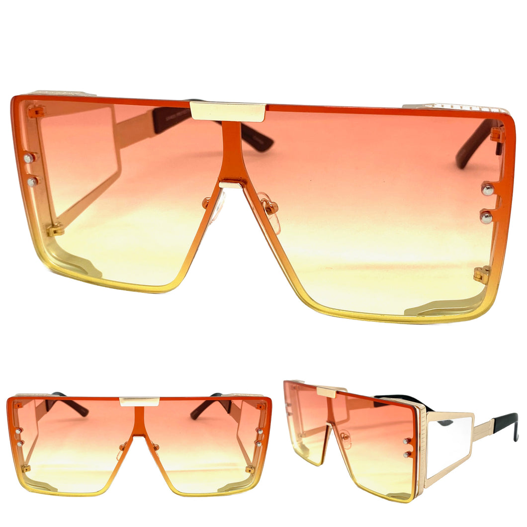 Oversized Luxury Retro Hip Hop Style SUNGLASSES Large Rose Gold Frame 5026