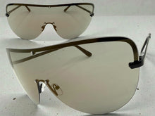 Oversized Exaggerated Modern Retro Shield Style SUNGLASSES X-Large Black Frame - Bronze Lens 4603